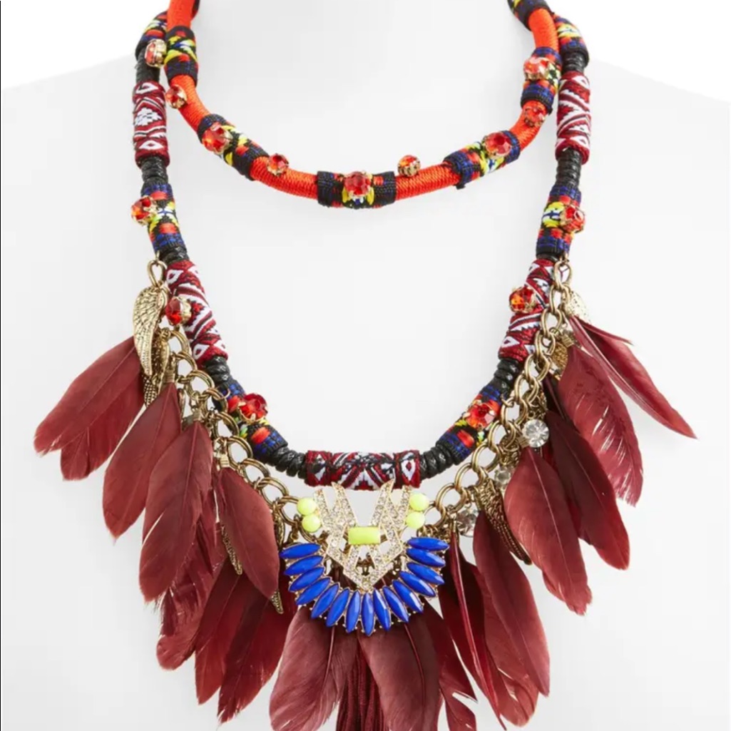 Leith Feather Statement Necklace 45$